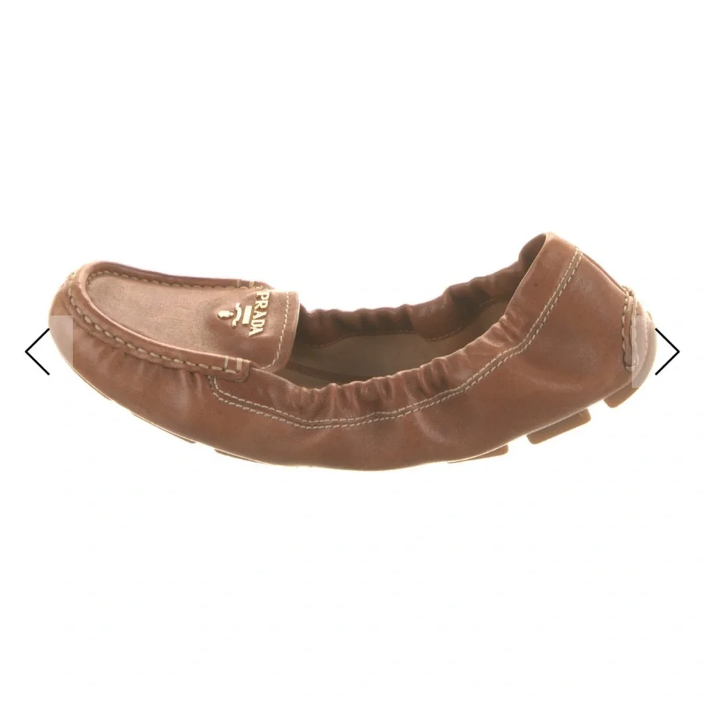 Prada Women's Brown Leather Loafers - Picture 2 of 5